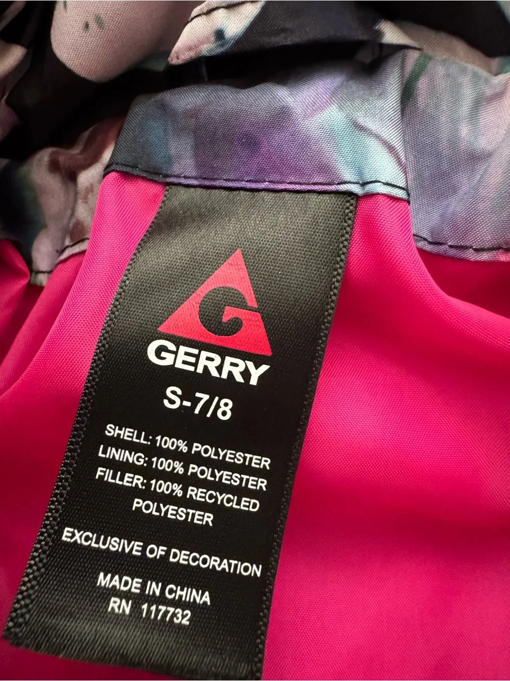 Gerry Black 3 in 1 Kids Puffer Jacket with Bright Pink Trim